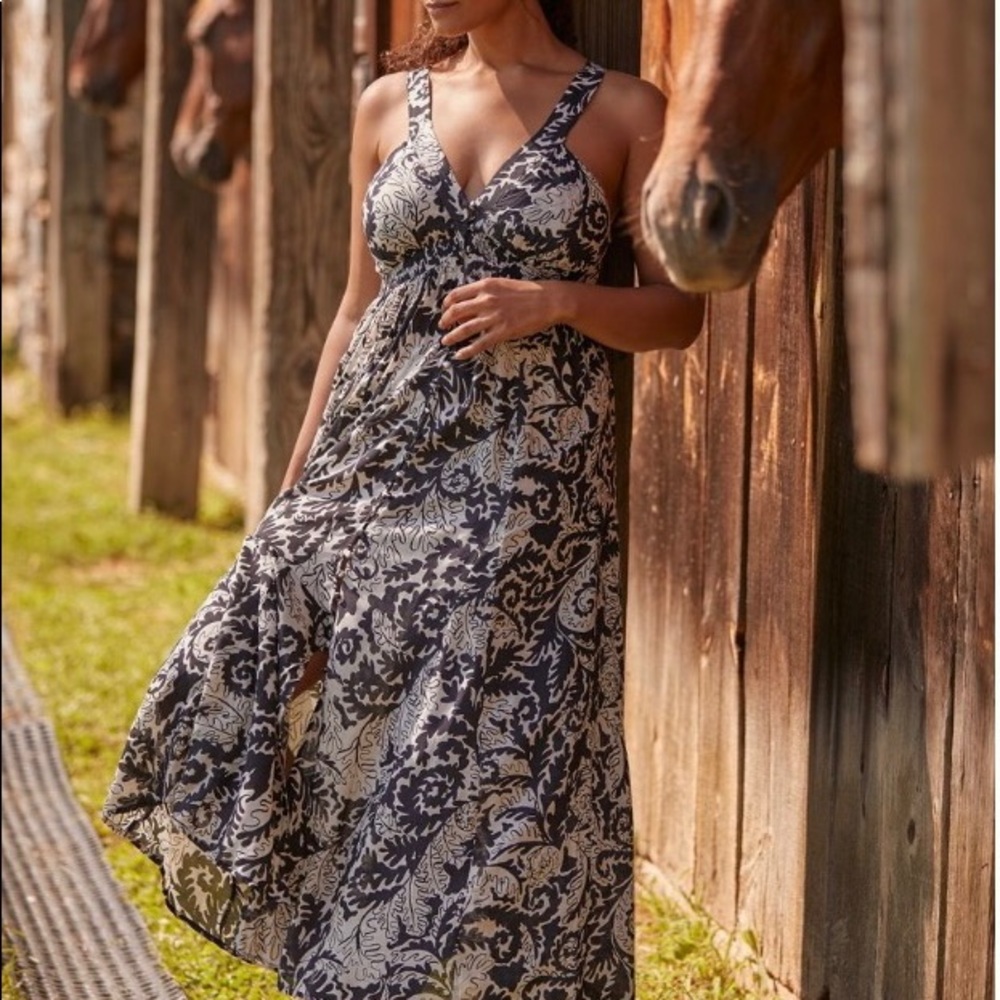 COPY - NWT ANTHROPOLOGIE V-NECK MAXI DRAMA DRESS. 1X plus